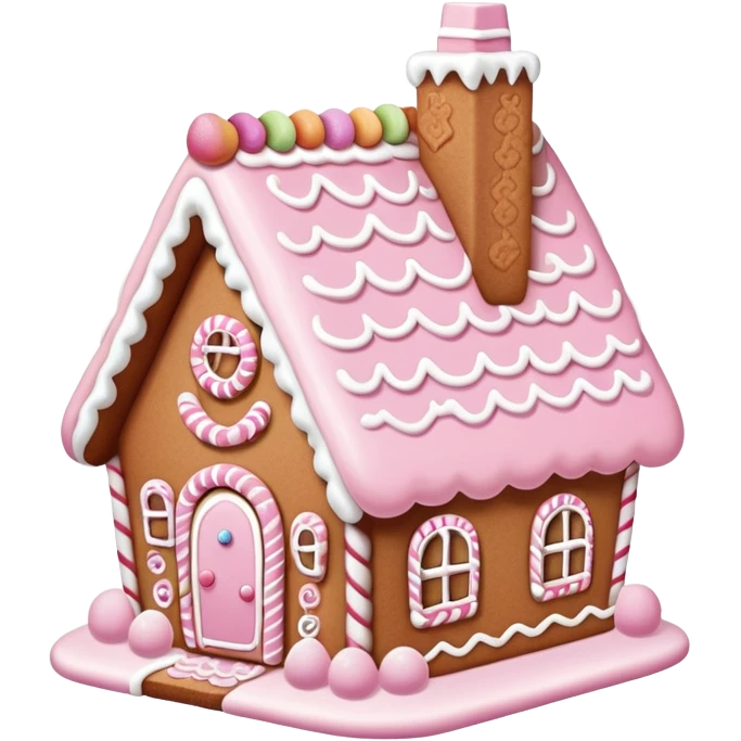 baby pink coquette gingerbread house emoji