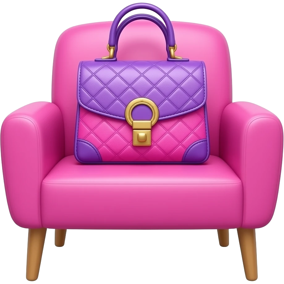 purple pink bag placed casually on chair inspired by Barbie colour palette emoji