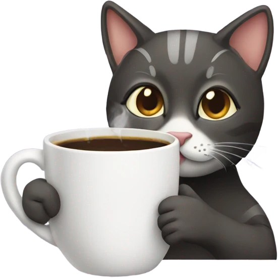 Cat drinking coffee  emoji