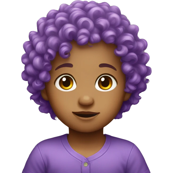 baby purple curly hair  emoji