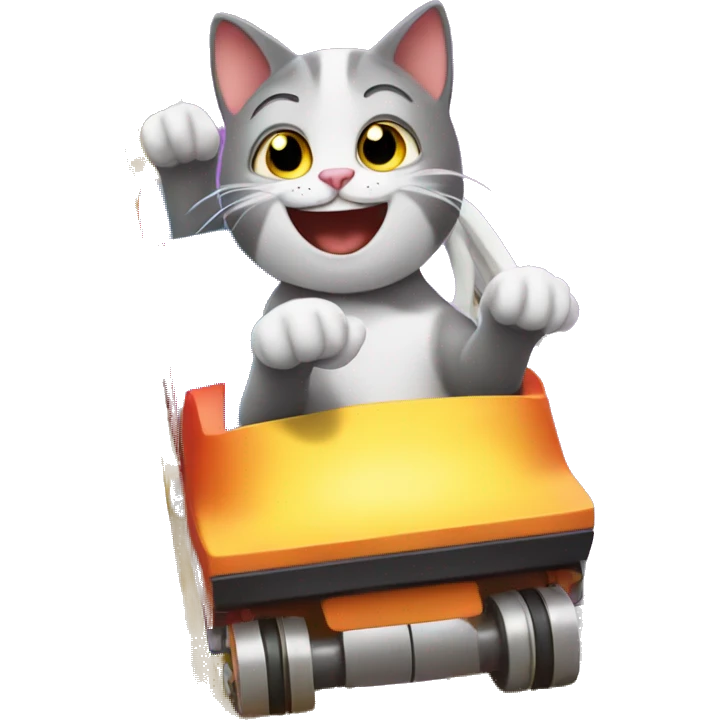 Gay Cat on a roller coaster emoji