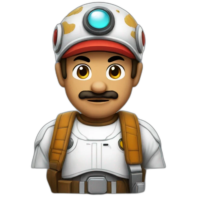 Mario wearing star Wars clothes emoji