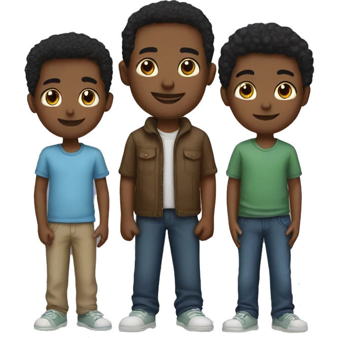 black family 3 sons emoji