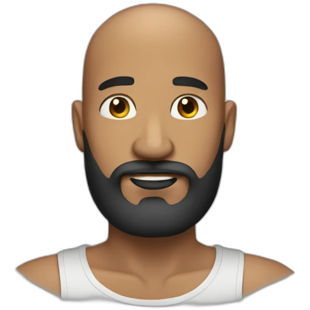 men with a thick beard and no hair emoji