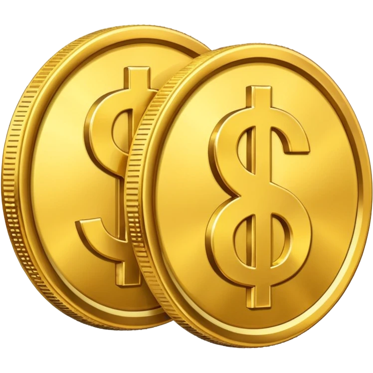 3 dollar sings together golden emoji