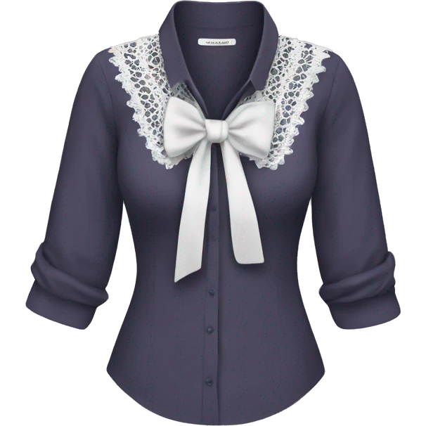 lace tie blouse emoji