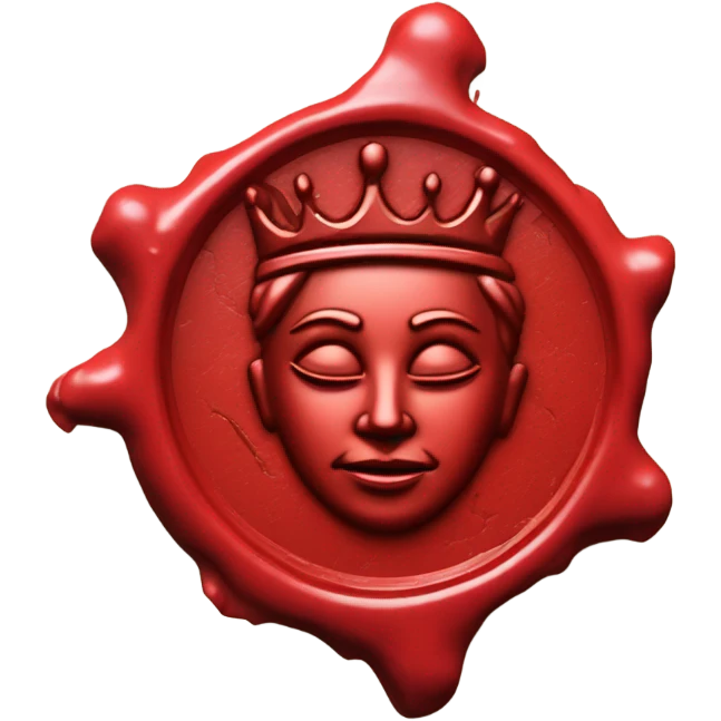 queen wax broken seal red crack broken circle emoji