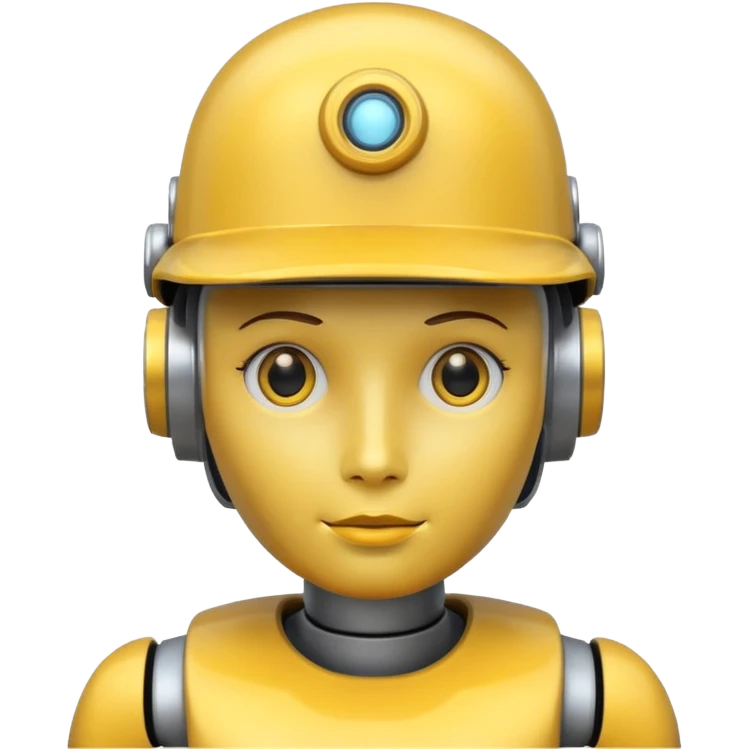 robot with yellow hat emoji