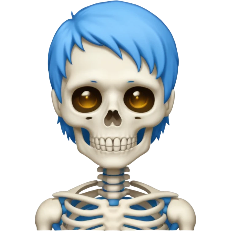 blue haired skeleton emoji