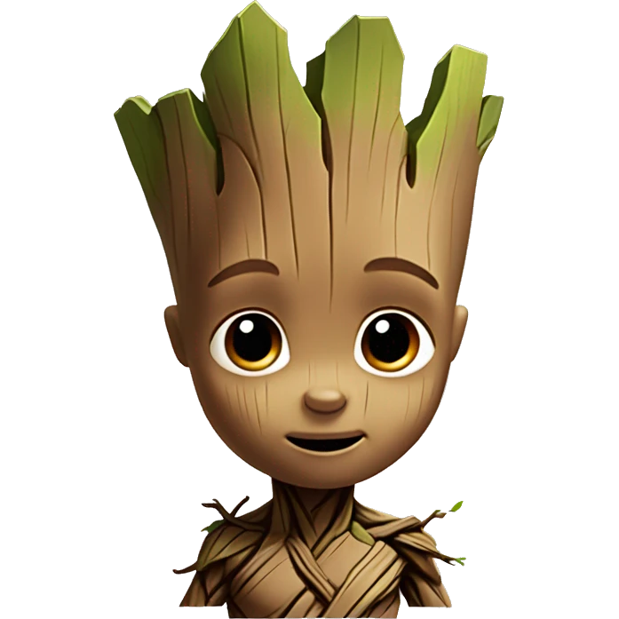Baby groot wearing brown bow emoji