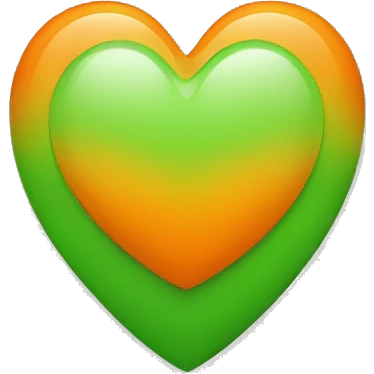 Small Half green and half orange heart emoji