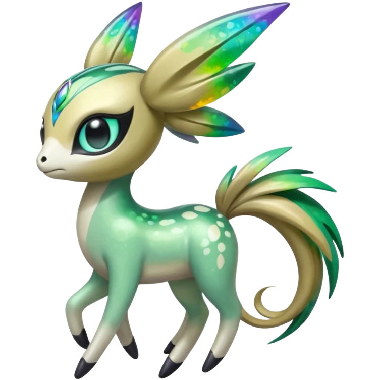 Colorful Shiny Edgy Cool Badass Painted Splashed Exotic Meloetta-Palkia-Virizion-Fakémon-creature-hybrid emoji