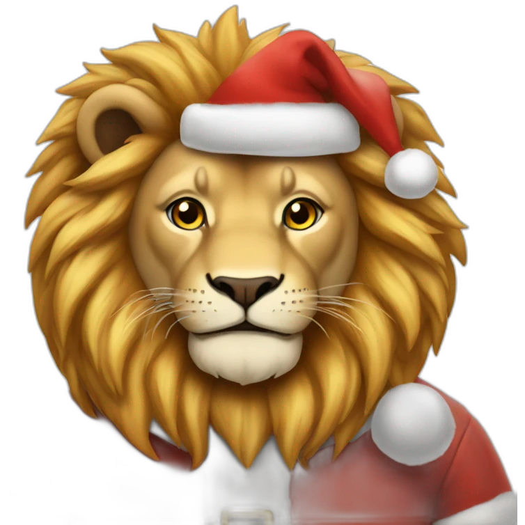 lion santa claus emoji