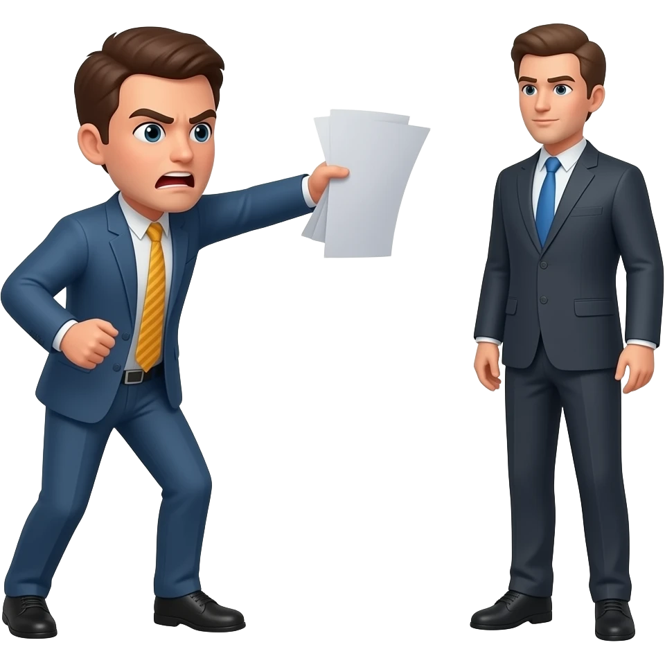 Throwing document at a person angry emoji