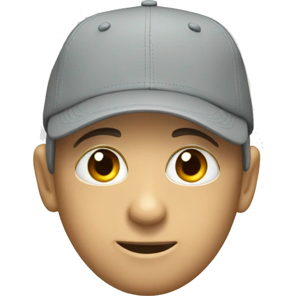 Gray Baseball Cap, 3d emoji