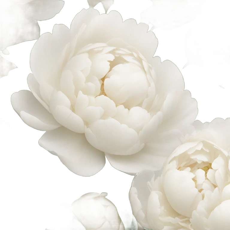 background composed of white peonies emoji
