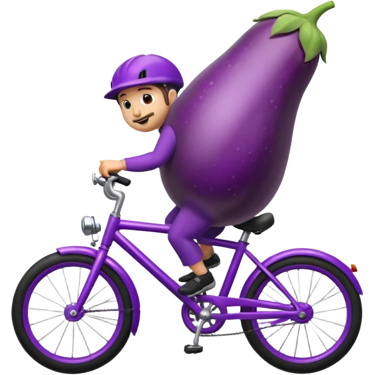 Eggplant on bike emoji