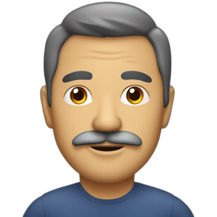 Middle aged Colombian man with bushy mustache emoji