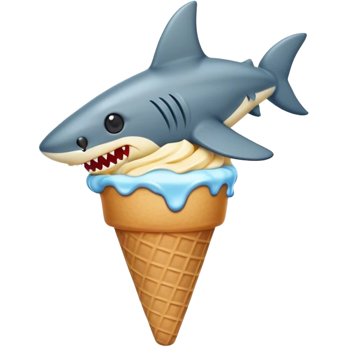 Black cat shark ice cream emoji