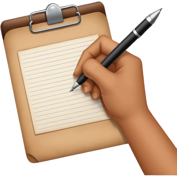 hand with write on the paper emoji