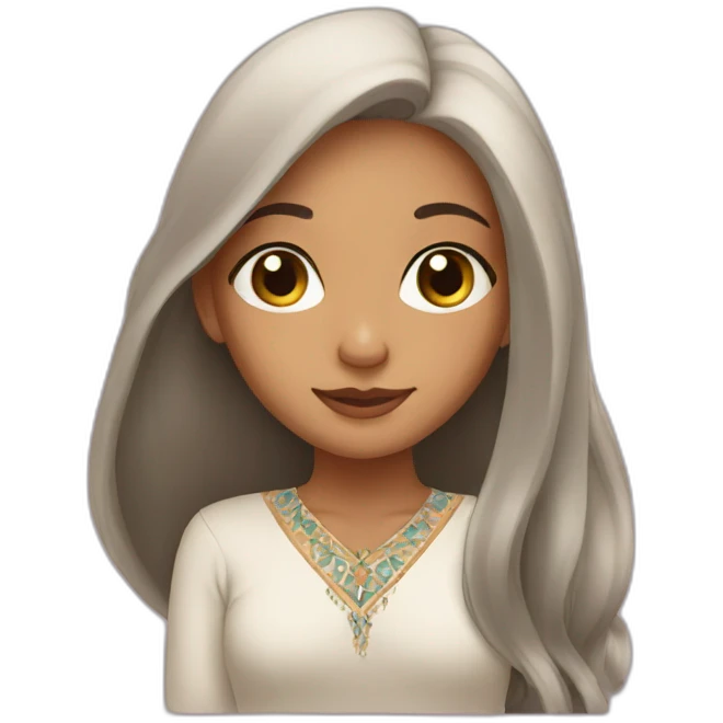 moroccan girl with long hair emoji