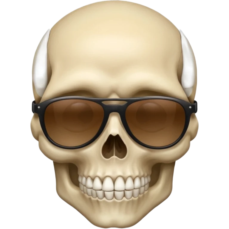 Make a skull face with sunglasses down a bit so you can see his eyes and his left eye brow up a bit emoji