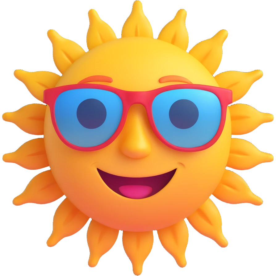 a smiling sun with sunglasses emoji