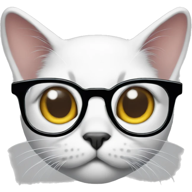 Cat wearing glasses with cat's paws sticking out emoji