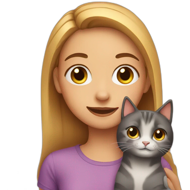 girl with a cat emoji