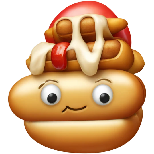 Hotdog with a small mushroom cap  emoji
