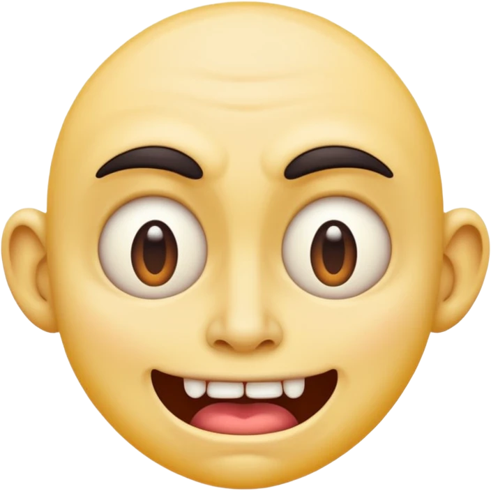 ugly face with exaggerated features, emoji style emoji