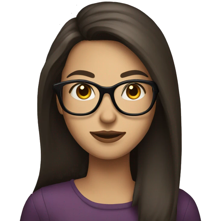 brunette with glasses and long hair with a glass of wine emoji