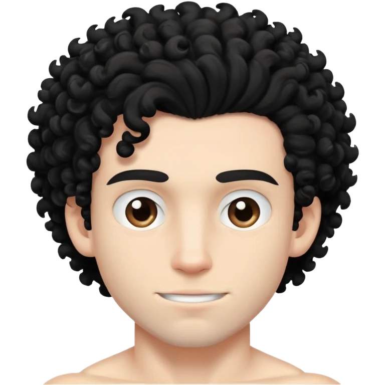 shirtless male athlete with white skin and black curly hair on top with shaved sides emoji