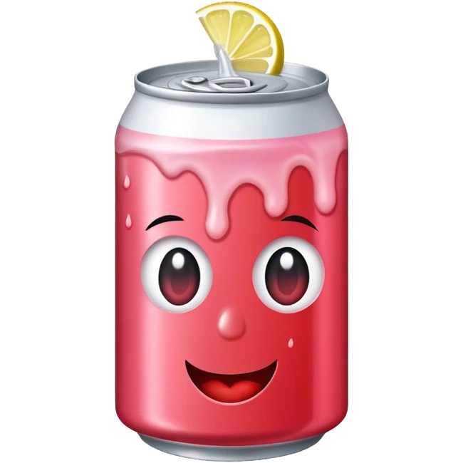 Strawberry lemon soda can emoji