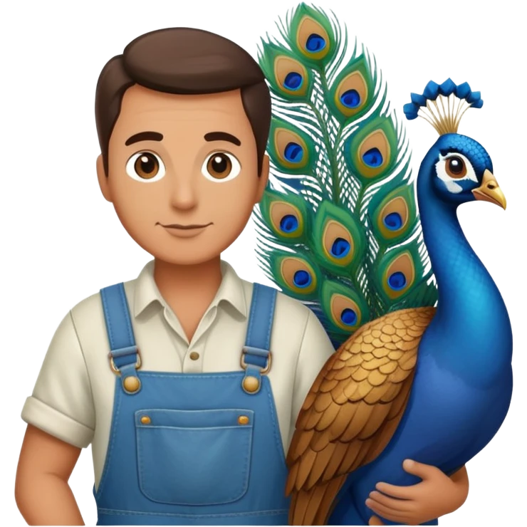 Peacock farmer emoji