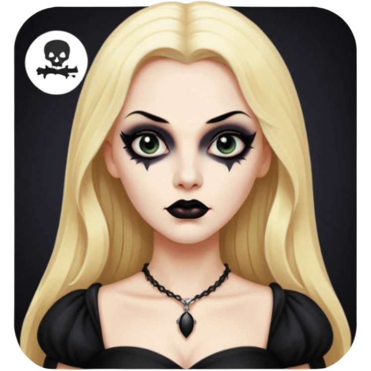 Vampira with long blonde hair emoji