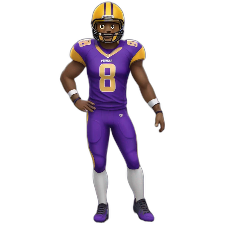 american-football-player-purple-and-gold-jersey emoji