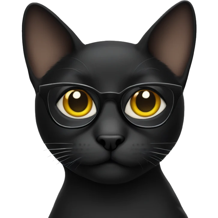 Black cat with glasses emoji