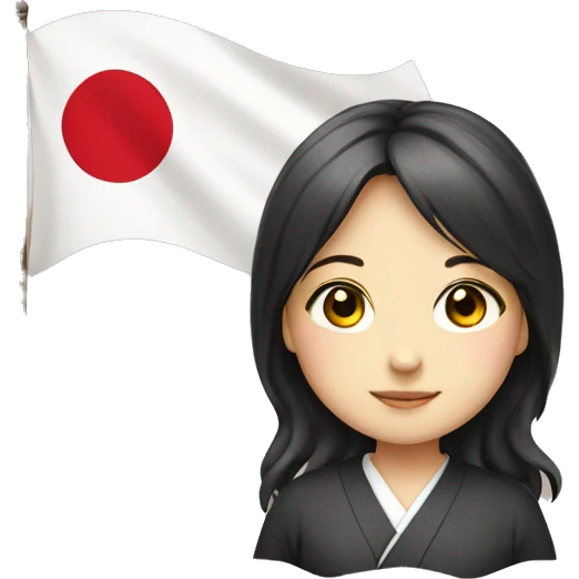 japan girl with japan flag emoji