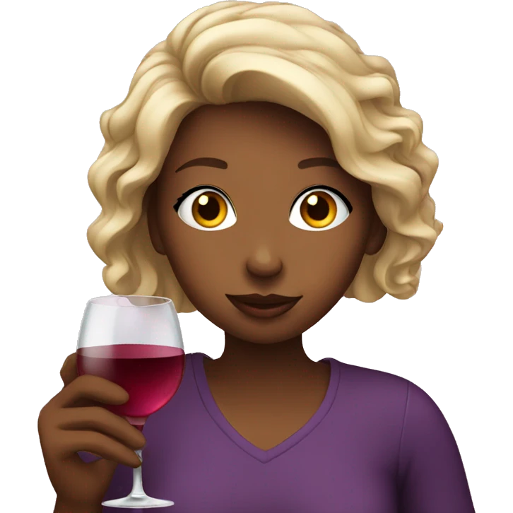 Girl drinking wine emoji