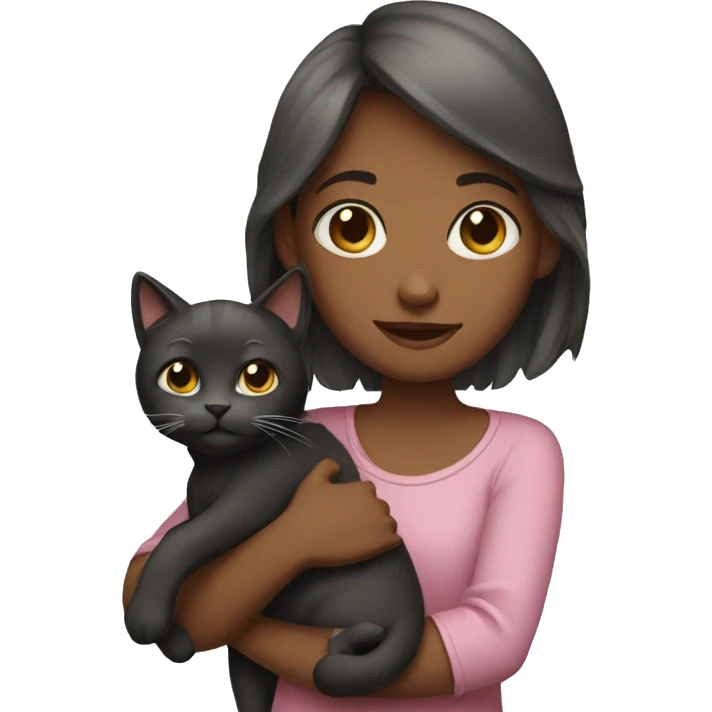 Girl holding cat emoji