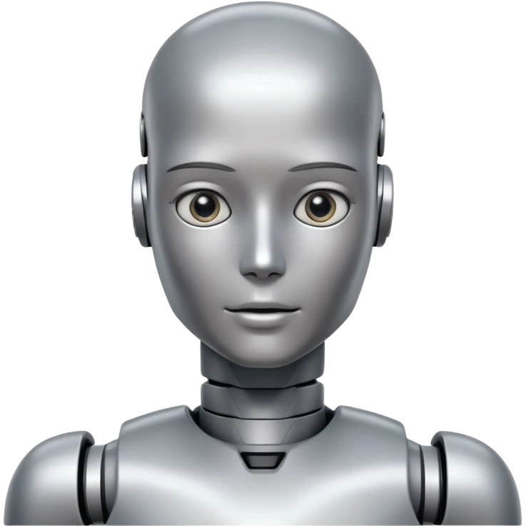 Humanoid robot, face + neck emoji