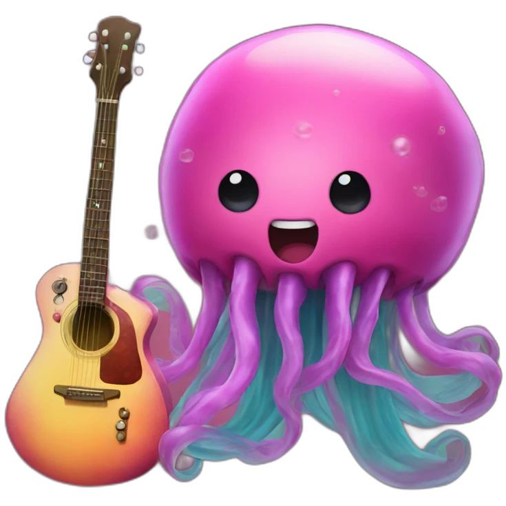 jellyfish playing a guitar emoji