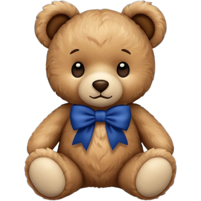 Teddy with dark blue bow emoji