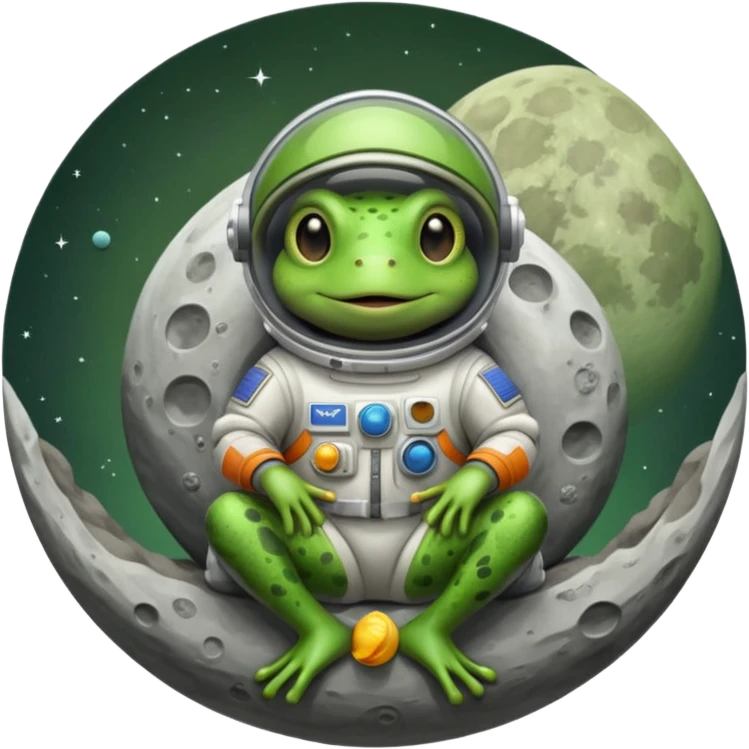 Frog on the moon emoji