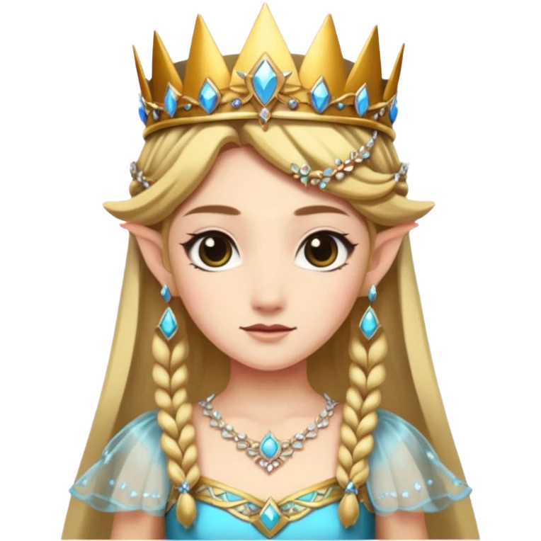 Zelda princess with a tiara and fantasy dress emoji