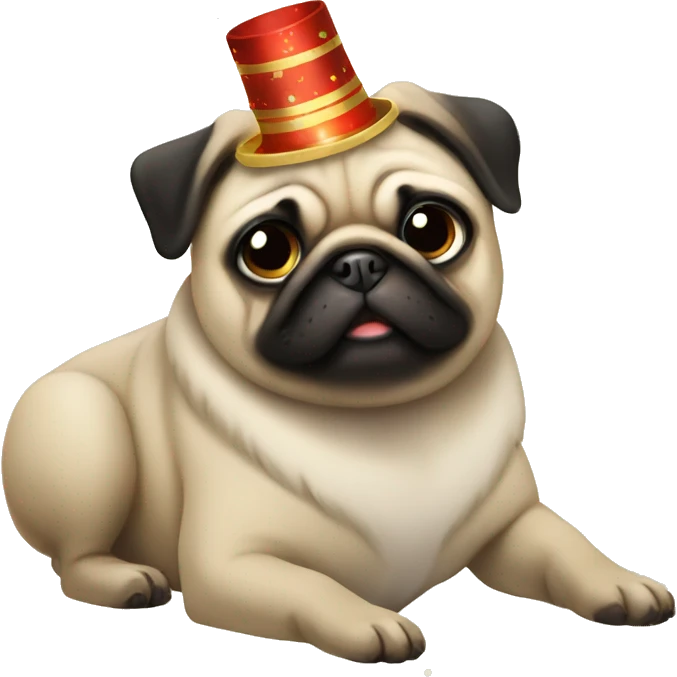 New years pug emoji