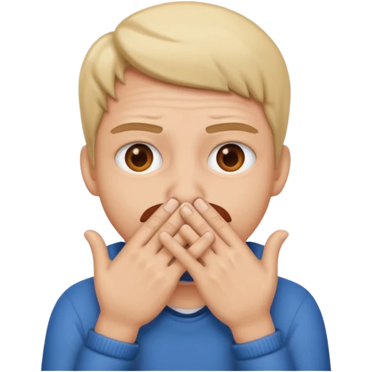 😬 with hands and mouth emoji
