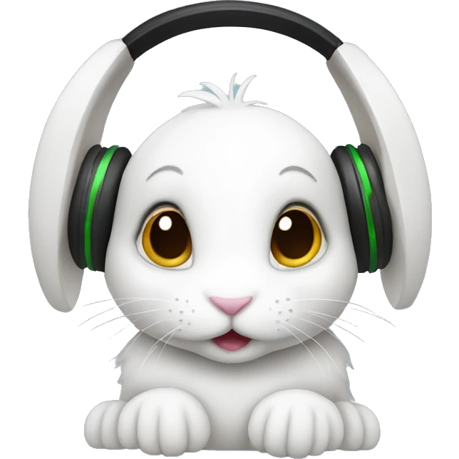 Bunny whit headphones emoji