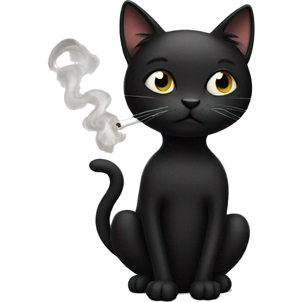 black cat smoking  emoji